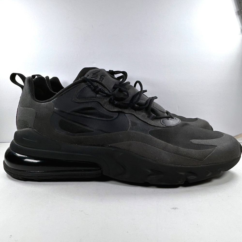 Nike Air Max 270 React Triple Black Men's Sneakers CI3866-003 Size 14